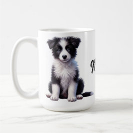 Personalisierte Niedliche Border Collie Puppy Kaffeetasse