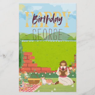 Personalisierte Niedliche Cat-tage Picnic Birthday Briefpapier