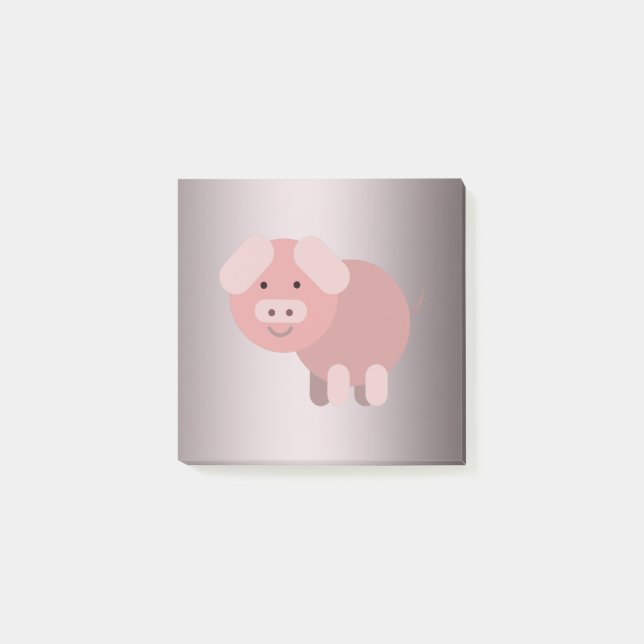 Personalisierte niedliche Chubby-Piggie Post-it Klebezettel (Vorderseite)