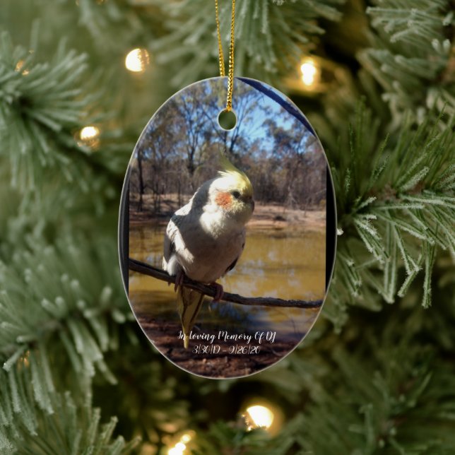Personalisierte Niedliche Cockatiel-Weihnachtsfeie Keramik Ornament (Baum)