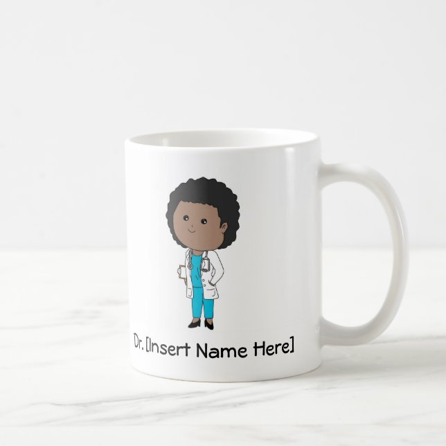 Personalisierte niedliche Dame Doktor African Kaffeetasse (Rechts)