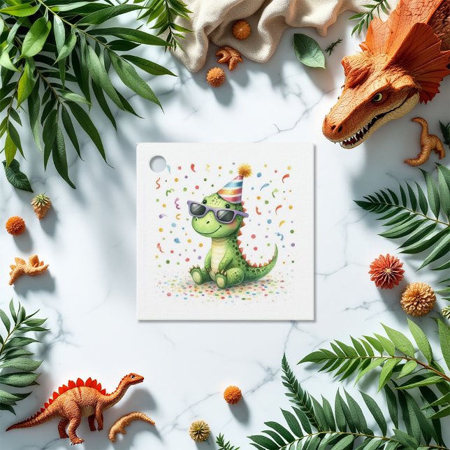 Personalisierte Niedliche Dinosaurier Geburtstagsp Geschenkanhänger (Personalized Cute Dinosaur Birthday Party Favor Tags)