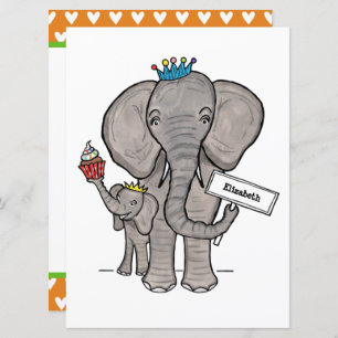 Personalisierte Niedliche Elephant Baby Dusche Ein