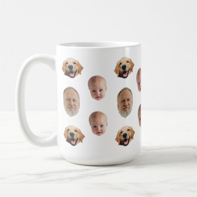 Personalisierte Niedliche Familienfront 3 Fotos Ta Kaffeetasse (Links)