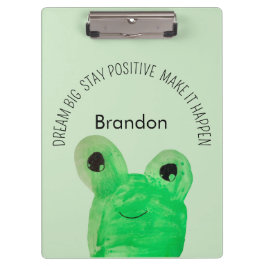 Personalisierte Niedliche Froschschule Klemmbrett