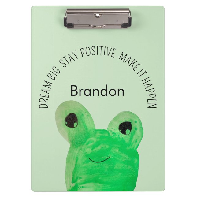 Personalisierte Niedliche Froschschule Klemmbrett (Vorderseite)