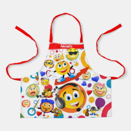 Personalisierte Niedliche Funny Emojis Kids' Schürze
