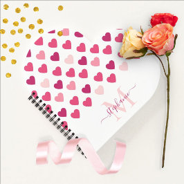 Personalisierte Niedliche Girly Pink Hearts Liebe Notizbuch