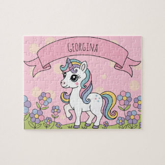 Personalisierte Niedliche Girly Unicorn Puzzle