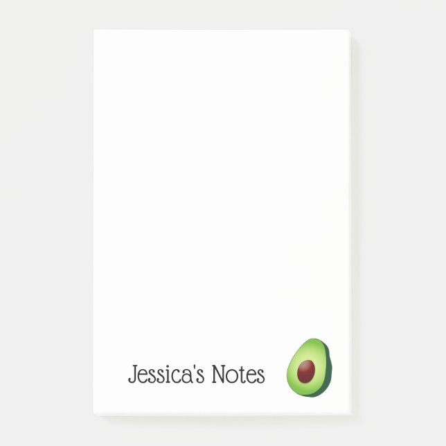 Personalisierte niedliche grüne Avocado Posten-it® Post-it Klebezettel (Vorderseite)