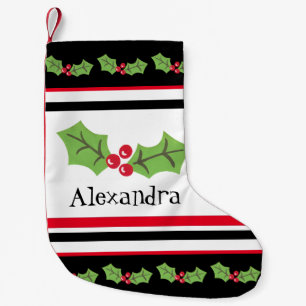Personalisierte Niedliche Holly & Berries Kleiner Weihnachtsstrumpf