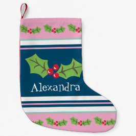 Personalisierte Niedliche Holly & Berries Kleiner Weihnachtsstrumpf