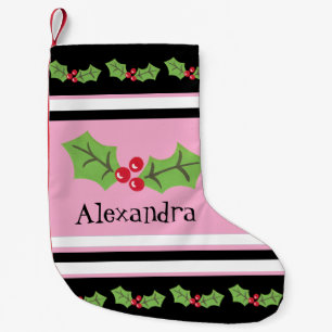 Personalisierte Niedliche Holly & Berries Kleiner Weihnachtsstrumpf