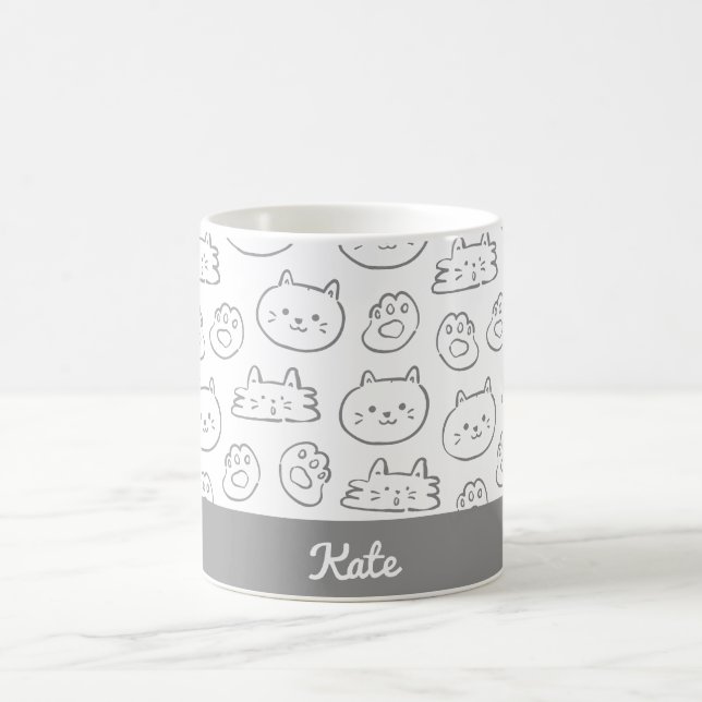 Personalisierte niedliche Katze Kaffeetasse (Mittel)