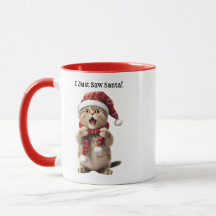 Personalisierte Niedliche Katze Weihnachten Tasse
