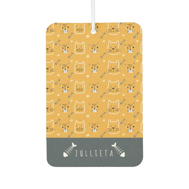 Personalisierte Niedliche Katzen Modernes Muster Autolufterfrischer (Vorderseite)