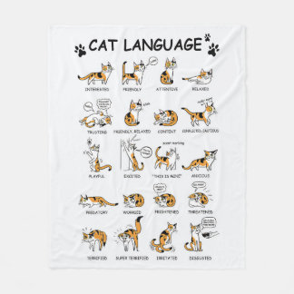 Personalisierte Niedliche Katzensprachgeschenke Fleecedecke