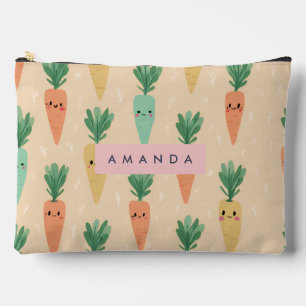 Personalisierte Niedliche Kawaii Pastel Carrot Fac Zubehörtasche
