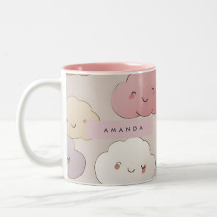 Personalisierte Niedliche Kawaii Pastel Lächeln Wo Zweifarbige Tasse