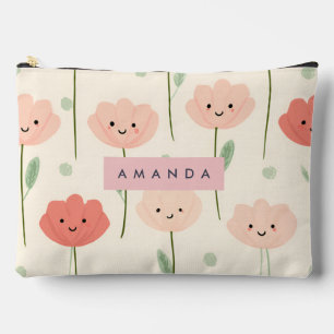 Personalisierte Niedliche Kawaii Pastel Lächelnde Zubehörtasche