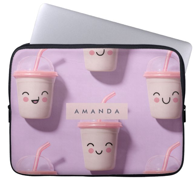 Personalisierte Niedliche Kawaii Pastel Smoothie C Laptopschutzhülle (Vorderseite)