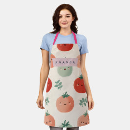 Personalisierte Niedliche Kawaii Pastel Tomato Ges Schürze