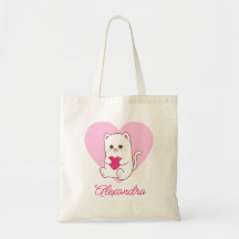 Personalisierte Niedliche Kawaii Rosa Herzkatzenka