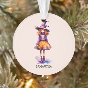Personalisierte Niedliche Kid Hexe Halloween Ornament