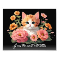 Personalisierte Niedliche Kittenkatze in Blume Sch