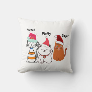 Personalisierte Niedliche Kitty Cat-Familie Kissen