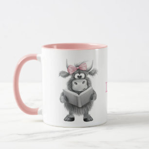 Personalisierte Niedliche Kuh-Tasse mit rosafarben Tasse