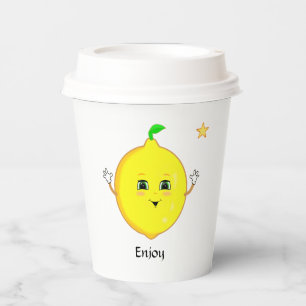 Personalisierte Niedliche Lemon & Star Pappbecher
