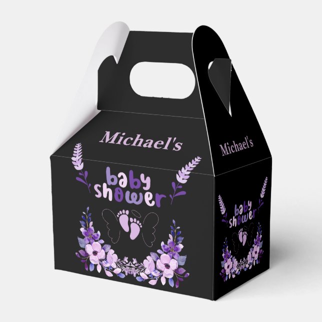 Personalisierte Niedliche Monogram Babydusche Geschenkschachtel (Vorderseite)