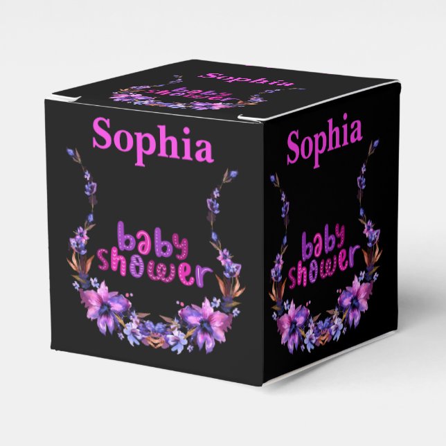 Personalisierte Niedliche Monogram Babydusche Geschenkschachtel (Vorderseite)