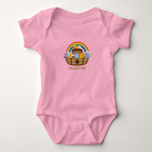 Personalisierte Niedliche Noah's Ark Baby Bodysuit Strampler