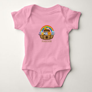 Personalisierte Niedliche Noah's Ark Baby Bodysuit Strampler