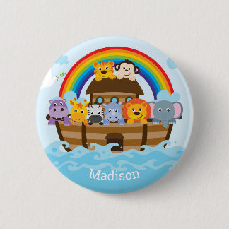 Personalisierte Niedliche Noah's Ark Baby Shower T Button