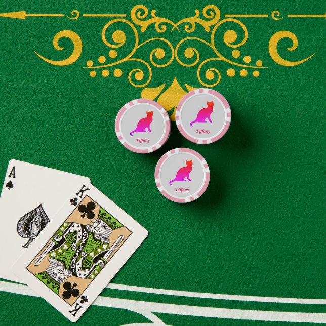 Personalisierte niedliche Omerkatze Pokerchips (Pokertisch (Stapel))