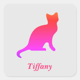 Personalisierte niedliche Omerkatze Quadratischer Aufkleber