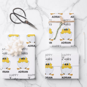 Personalisierte Niedliche Ostereier & Kick Happy O Geschenkpapier Set
