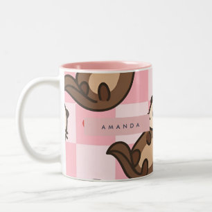 Personalisierte Niedliche Otter-Liebe mit Herzmust Zweifarbige Tasse
