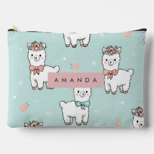 Personalisierte Niedliche Pastel Alpaca Muster Zubehörtasche