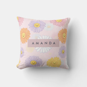 Personalisierte Niedliche Pastel Daisy Blume Kissen