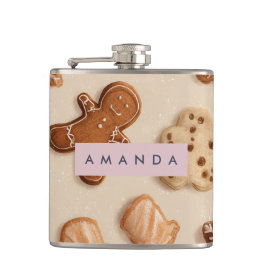 Personalisierte Niedliche Pastel Gingerbrot Cookie Flachmann