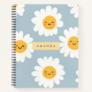 Personalisierte Niedliche Pastel Smiling Daisy Notizbuch