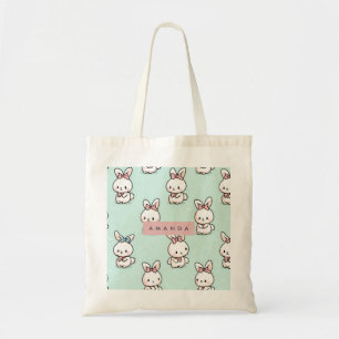 Personalisierte Niedliche Pastell Bunny Pattern Tragetasche