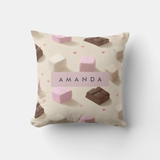 Personalisierte Niedliche Pastelschokolade und Mar Kissen (Vorderseite)