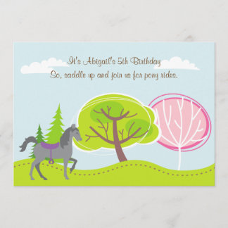 Personalisierte Niedliche Pferderennfahrten Geburt Einladung