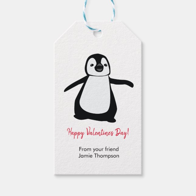 Personalisierte Niedliche Pinguin Friend Kid's Val Geschenkanhänger (Vorderseite)
