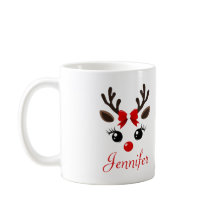 Personalisierte Niedliche Rentier Weihnachts-Tasse